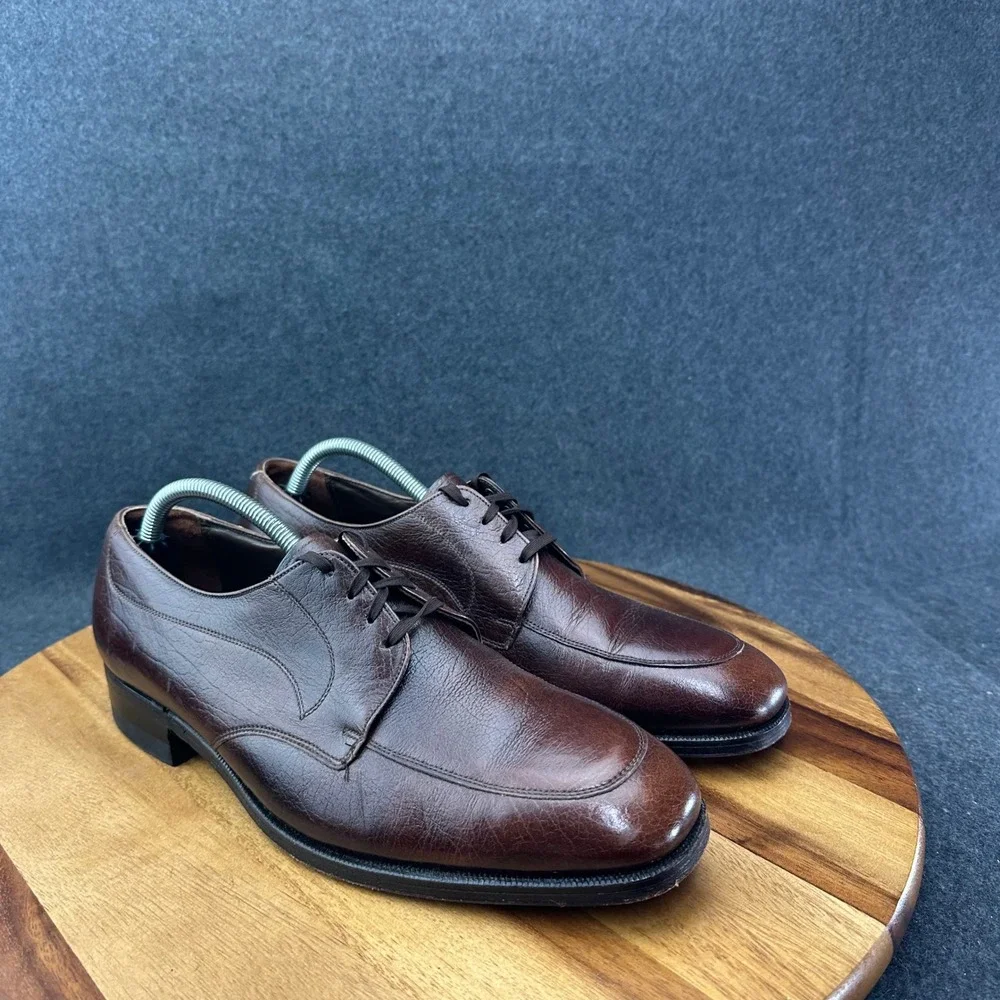 Florsheim 31884 Vtg 70s Men's Brown Leather Blucher Apron Toe Dress Shoe Sz 11D